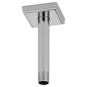 6" Ceiling Mount Fixed Showerhead Arm with Square Escutcheon
